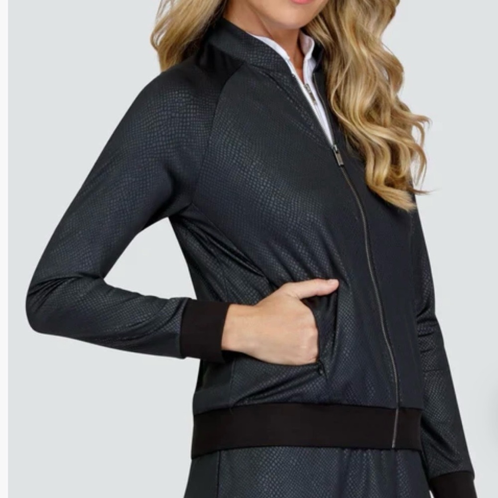 NWT Tail Golf Black Rhonda Zip-Front Bomber Baseball Jacket Snake XL New